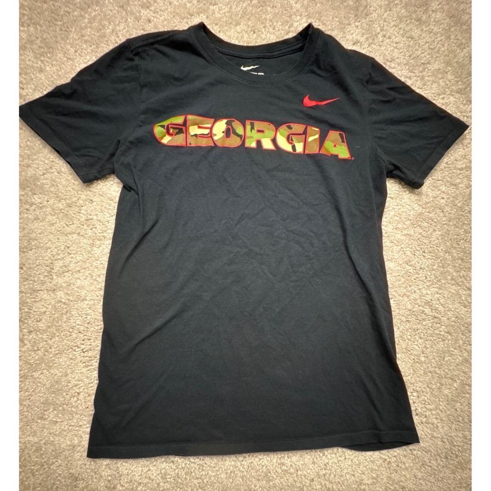 Nike T-Shirt Mens Small Black Excellent Georgia Bulldogs Camo Graphic Tee